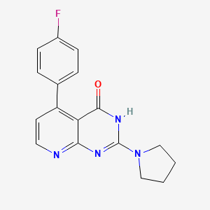 molecular formula C17H15FN4O B5989056 5-(4-FLUOROPHENYL)-2-(PYRROLIDIN-1-YL)-3H,4H-PYRIDO[2,3-D]PYRIMIDIN-4-ONE 