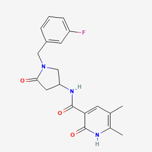 molecular formula C19H20FN3O3 B5989064 N-[1-(3-fluorobenzyl)-5-oxo-3-pyrrolidinyl]-5,6-dimethyl-2-oxo-1,2-dihydro-3-pyridinecarboxamide 