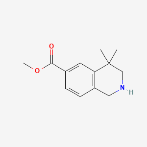 molecular formula C13H17NO2 B598907 4,4-二甲基-1,2,3,4-四氢异喹啉-6-甲酸甲酯 CAS No. 1203682-73-8