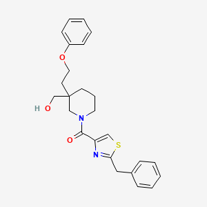 molecular formula C25H28N2O3S B5989086 [1-[(2-benzyl-1,3-thiazol-4-yl)carbonyl]-3-(2-phenoxyethyl)-3-piperidinyl]methanol 