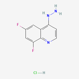 molecular formula C9H8ClF2N3 B598909 4-Hydrazino-6,8-difluoroquinoline hydrochloride CAS No. 1204810-72-9