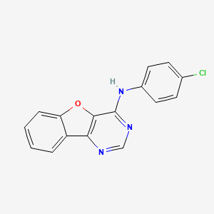 molecular formula C16H10ClN3O B5989090 N-(4-Chlorophenyl)benzofuro[3,2-d]pyrimidin-4-amine 