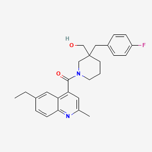 molecular formula C26H29FN2O2 B5989093 [1-[(6-ethyl-2-methyl-4-quinolinyl)carbonyl]-3-(4-fluorobenzyl)-3-piperidinyl]methanol 