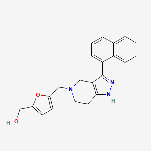 molecular formula C22H21N3O2 B5989105 [5-[(3-Naphthalen-1-yl-1,4,6,7-tetrahydropyrazolo[4,3-c]pyridin-5-yl)methyl]furan-2-yl]methanol 