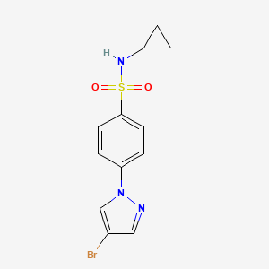 molecular formula C12H12BrN3O2S B598911 N-环丙基 4-(4-溴吡唑-1-基)苯磺酰胺 CAS No. 1199773-34-6