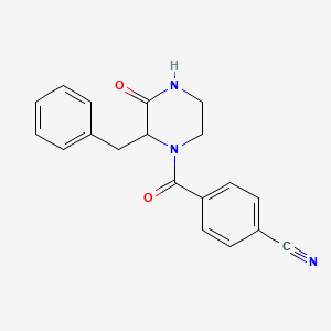 4-[(2-benzyl-3-oxo-1-piperazinyl)carbonyl]benzonitrile