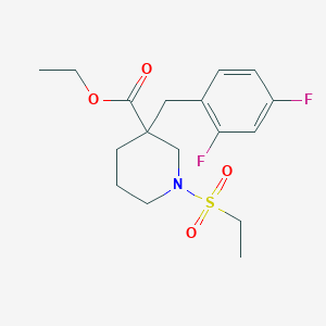 molecular formula C17H23F2NO4S B5989160 ethyl 3-(2,4-difluorobenzyl)-1-(ethylsulfonyl)-3-piperidinecarboxylate 