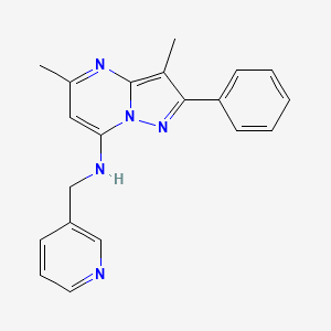 molecular formula C20H19N5 B5989164 3,5-dimethyl-2-phenyl-N-[(pyridin-3-yl)methyl]pyrazolo[1,5-a]pyrimidin-7-amine 