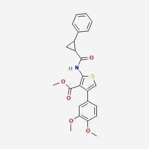 molecular formula C24H23NO5S B5989169 Methyl 4-(3,4-dimethoxyphenyl)-2-{[(2-phenylcyclopropyl)carbonyl]amino}thiophene-3-carboxylate 