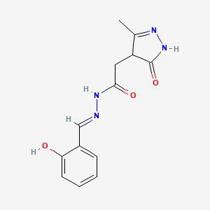 molecular formula C13H14N4O3 B5989189 N'-(2-hydroxybenzylidene)-2-(3-methyl-5-oxo-4,5-dihydro-1H-pyrazol-4-yl)acetohydrazide 