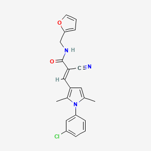 (2E)-3-[1-(3-chlorophenyl)-2,5-dimethyl-1H-pyrrol-3-yl]-2-cyano-N-(furan-2-ylmethyl)prop-2-enamide