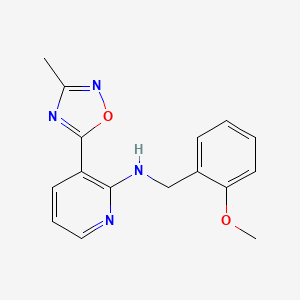 N-[(2-methoxyphenyl)methyl]-3-(3-methyl-1,2,4-oxadiazol-5-yl)pyridin-2-amine