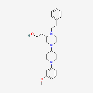 molecular formula C26H37N3O2 B5989217 2-[4-[1-(3-methoxyphenyl)-4-piperidinyl]-1-(2-phenylethyl)-2-piperazinyl]ethanol 