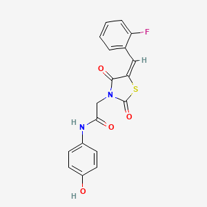 2-[5-(2-fluorobenzylidene)-2,4-dioxo-1,3-thiazolidin-3-yl]-N-(4-hydroxyphenyl)acetamide