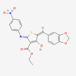 Ethyl (5E)-5-[(2H-1,3-benzodioxol-5-YL)methylidene]-2-[(4-nitrophenyl)amino]-4-oxo-4,5-dihydrothiophene-3-carboxylate