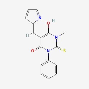 6-hydroxy-1-methyl-3-phenyl-5-[(Z)-pyrrol-2-ylidenemethyl]-2-sulfanylidenepyrimidin-4-one