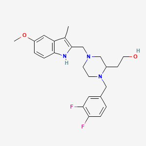 molecular formula C24H29F2N3O2 B5989314 2-{1-(3,4-difluorobenzyl)-4-[(5-methoxy-3-methyl-1H-indol-2-yl)methyl]-2-piperazinyl}ethanol 