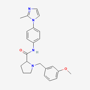 molecular formula C23H26N4O2 B5989316 1-[(3-methoxyphenyl)methyl]-N-[4-(2-methylimidazol-1-yl)phenyl]pyrrolidine-2-carboxamide 