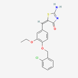 molecular formula C19H17ClN2O3S B5989350 (5E)-2-amino-5-[[4-[(2-chlorophenyl)methoxy]-3-ethoxyphenyl]methylidene]-1,3-thiazol-4-one 