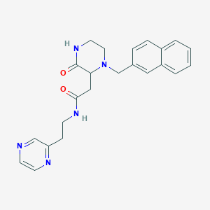 2-[1-(naphthalen-2-ylmethyl)-3-oxopiperazin-2-yl]-N-(2-pyrazin-2-ylethyl)acetamide