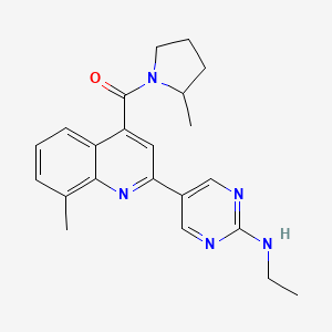 molecular formula C22H25N5O B5989364 [2-[2-(Ethylamino)pyrimidin-5-yl]-8-methylquinolin-4-yl]-(2-methylpyrrolidin-1-yl)methanone 