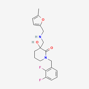 molecular formula C19H22F2N2O3 B5989389 1-[(2,3-Difluorophenyl)methyl]-3-hydroxy-3-[[(5-methylfuran-2-yl)methylamino]methyl]piperidin-2-one 