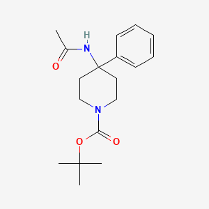 molecular formula C18H26N2O3 B598942 1-Boc-4-Acetamido-4-phenylpiperidin CAS No. 182621-52-9