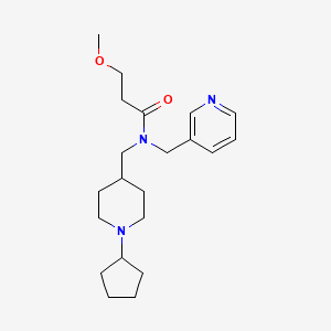 molecular formula C21H33N3O2 B5989424 N-[(1-cyclopentyl-4-piperidinyl)methyl]-3-methoxy-N-(3-pyridinylmethyl)propanamide 