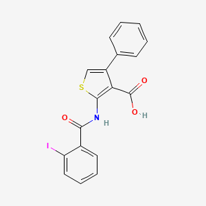 molecular formula C18H12INO3S B5989430 2-[(2-iodobenzoyl)amino]-4-phenyl-3-thiophenecarboxylic acid 