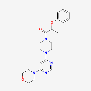 molecular formula C21H27N5O3 B5989453 4-{6-[4-(2-phenoxypropanoyl)-1-piperazinyl]-4-pyrimidinyl}morpholine 