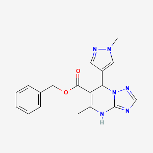 molecular formula C18H18N6O2 B5989455 benzyl 5-methyl-7-(1-methyl-1H-pyrazol-4-yl)-4,7-dihydro[1,2,4]triazolo[1,5-a]pyrimidine-6-carboxylate 