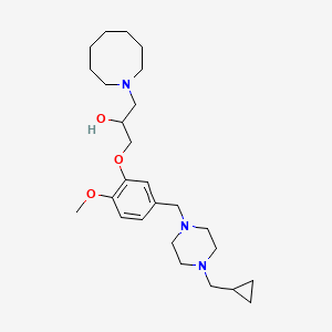 1-(Azocan-1-yl)-3-[5-[[4-(cyclopropylmethyl)piperazin-1-yl]methyl]-2-methoxyphenoxy]propan-2-ol