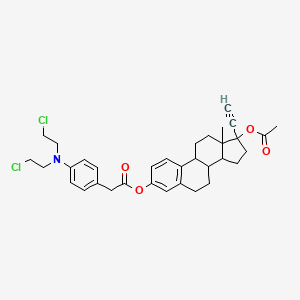 (17-acetyloxy-17-ethynyl-13-methyl-7,8,9,11,12,14,15,16-octahydro-6H-cyclopenta[a]phenanthren-3-yl) 2-[4-[bis(2-chloroethyl)amino]phenyl]acetate