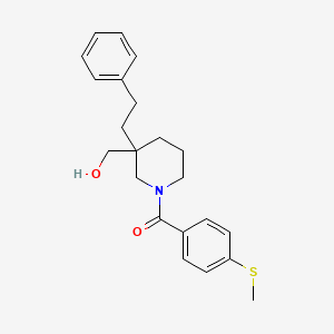 molecular formula C22H27NO2S B5989508 [1-[4-(methylthio)benzoyl]-3-(2-phenylethyl)-3-piperidinyl]methanol 