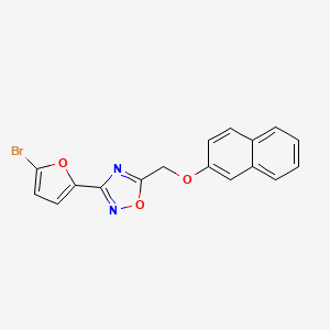 3-(5-Bromofuran-2-yl)-5-[(naphthalen-2-yloxy)methyl]-1,2,4-oxadiazole