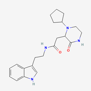 molecular formula C21H28N4O2 B5989529 2-(1-cyclopentyl-3-oxopiperazin-2-yl)-N-[2-(1H-indol-3-yl)ethyl]acetamide 