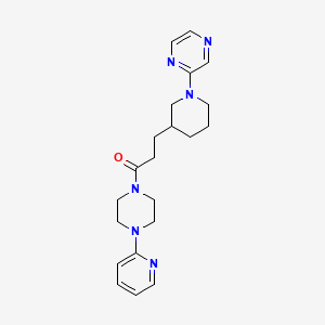 molecular formula C21H28N6O B5989530 2-(3-{3-oxo-3-[4-(2-pyridinyl)-1-piperazinyl]propyl}-1-piperidinyl)pyrazine 