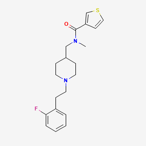 molecular formula C20H25FN2OS B5989558 N-[[1-[2-(2-fluorophenyl)ethyl]piperidin-4-yl]methyl]-N-methylthiophene-3-carboxamide 