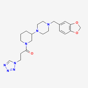 1-(1,3-benzodioxol-5-ylmethyl)-4-{1-[3-(1H-tetrazol-1-yl)propanoyl]-3-piperidinyl}piperazine