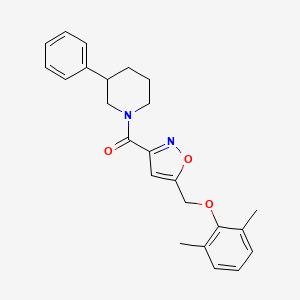 molecular formula C24H26N2O3 B5989585 1-({5-[(2,6-dimethylphenoxy)methyl]-3-isoxazolyl}carbonyl)-3-phenylpiperidine 