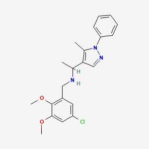 (5-chloro-2,3-dimethoxybenzyl)[1-(5-methyl-1-phenyl-1H-pyrazol-4-yl)ethyl]amine