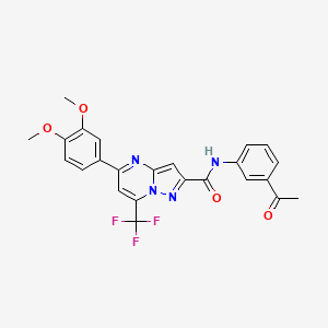 molecular formula C24H19F3N4O4 B5989590 N-(3-acetylphenyl)-5-(3,4-dimethoxyphenyl)-7-(trifluoromethyl)pyrazolo[1,5-a]pyrimidine-2-carboxamide 