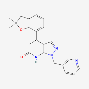 molecular formula C22H22N4O2 B5989606 4-(2,2-dimethyl-2,3-dihydro-1-benzofuran-7-yl)-1-(pyridin-3-ylmethyl)-1,4,5,7-tetrahydro-6H-pyrazolo[3,4-b]pyridin-6-one 