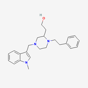 molecular formula C24H31N3O B5989622 2-[4-[(1-methyl-1H-indol-3-yl)methyl]-1-(2-phenylethyl)-2-piperazinyl]ethanol 