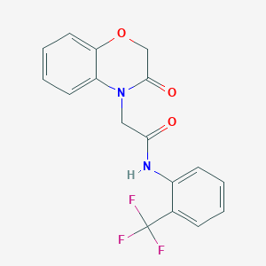 molecular formula C17H13F3N2O3 B5989623 2-(3-oxo-2,3-dihydro-4H-1,4-benzoxazin-4-yl)-N-[2-(trifluoromethyl)phenyl]acetamide 