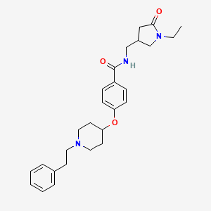 N-[(1-ethyl-5-oxo-3-pyrrolidinyl)methyl]-4-{[1-(2-phenylethyl)-4-piperidinyl]oxy}benzamide