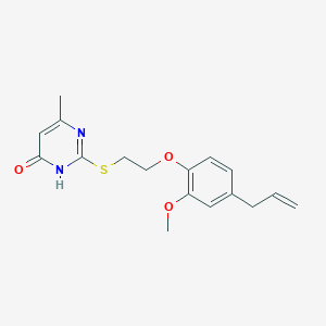 molecular formula C17H20N2O3S B5989661 2-[2-(2-methoxy-4-prop-2-enylphenoxy)ethylsulfanyl]-4-methyl-1H-pyrimidin-6-one 