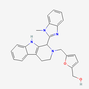 molecular formula C25H24N4O2 B5989693 (5-{[1-(1-methyl-1H-benzimidazol-2-yl)-1,3,4,9-tetrahydro-2H-beta-carbolin-2-yl]methyl}-2-furyl)methanol 