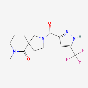 7-methyl-2-[5-(trifluoromethyl)-1H-pyrazole-3-carbonyl]-2,7-diazaspiro[4.5]decan-6-one