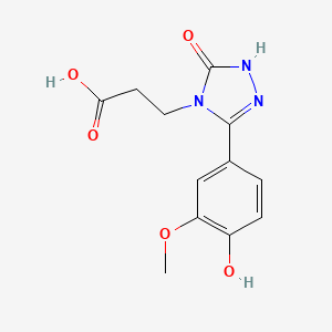 molecular formula C12H13N3O5 B5989700 3-[3-(4-hydroxy-3-methoxyphenyl)-5-oxo-1,5-dihydro-4H-1,2,4-triazol-4-yl]propanoic acid 